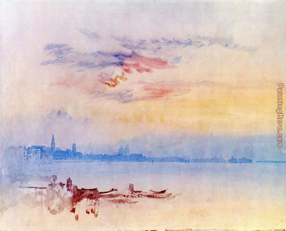 Venice Looking East from the Guidecca Sunrise painting - Joseph Mallord William Turner Venice Looking East from the Guidecca Sunrise art painting
